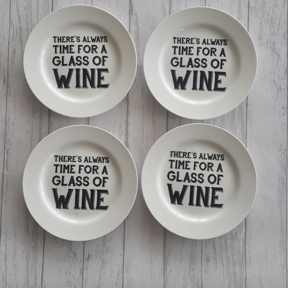 "There's Always time for a Glass of Wine" Plates